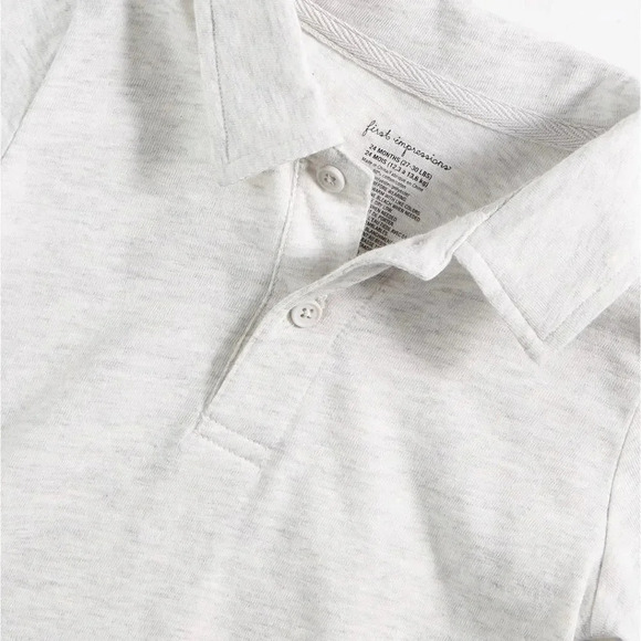 3 Polo Style Shirts Bundled 1 white 1 gray and 1 cherry flame red 24 Months - Picture 4 of 12